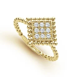 Large 18K Gold Diamond Ring
