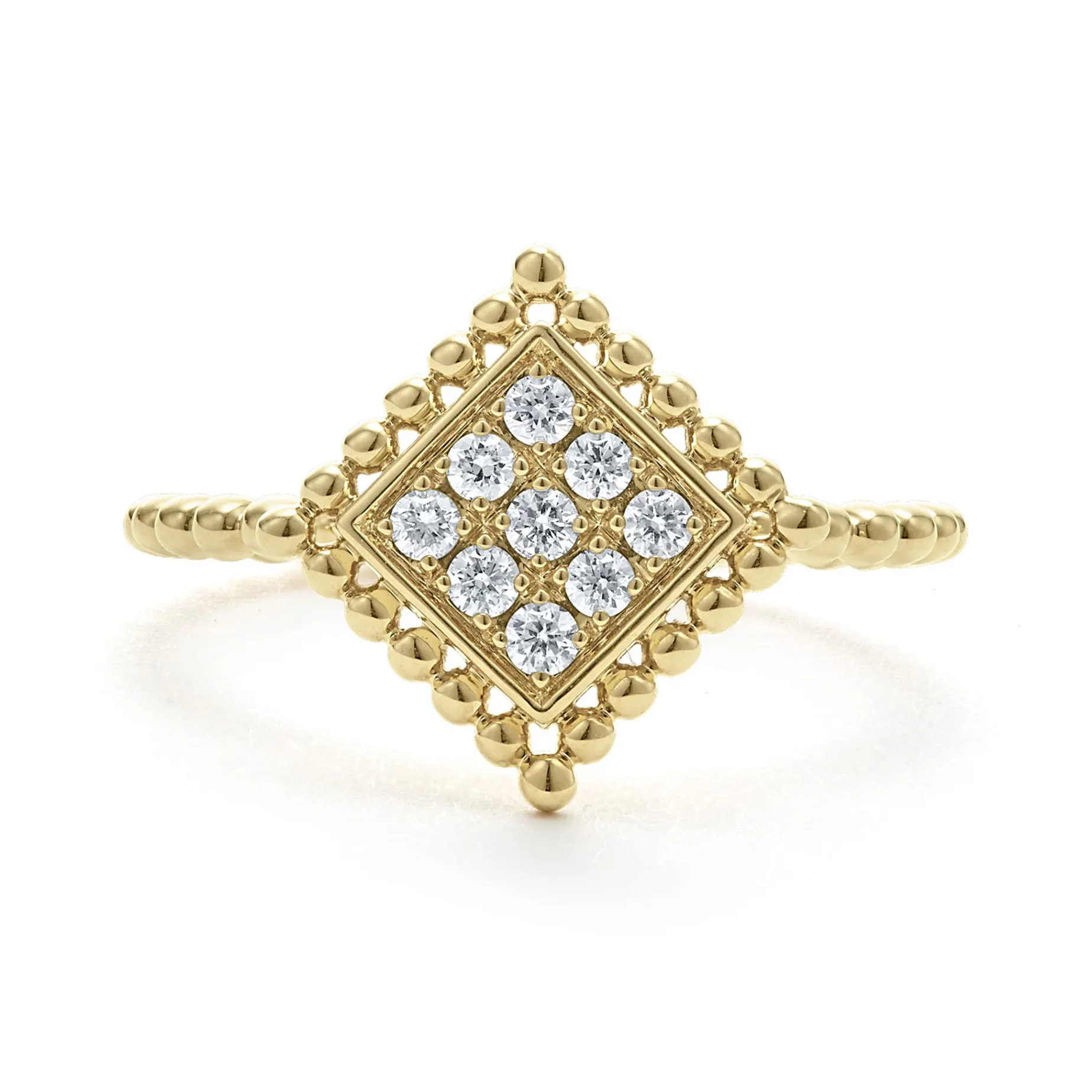 Large 18K Gold Diamond Ring