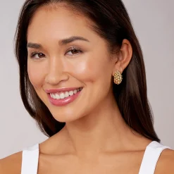Large 18K Gold Omega Clip Earrings
