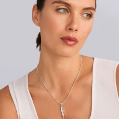 Large Lightning Bolt Diamond Pendant Necklace