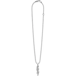 Large Lightning Bolt Diamond Pendant Necklace