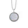 Large Mother of Pearl Circle Pendant Necklace