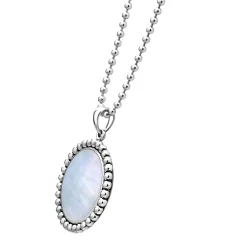Large Mother of Pearl Circle Pendant Necklace
