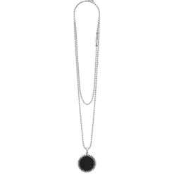 Large Onyx Circle Pendant Necklace
