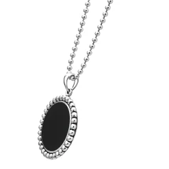 Large Onyx Circle Pendant Necklace