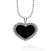 Large Onyx Heart Pendant Necklace