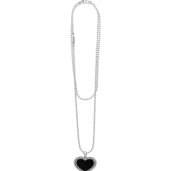 Large Onyx Heart Pendant Necklace