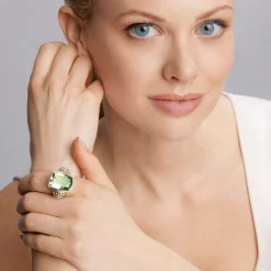 Large Prasiolite Statement Ring