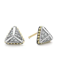 Large Pyramid Diamond Stud Earrings