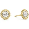 Large Rose Cut Diamond Stud Earrings