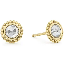 Large Rose Cut Diamond Stud Earrings