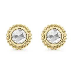 Large Rose Cut Diamond Stud Earrings