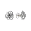 Large Silver Love Knot Stud Earrings