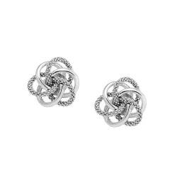 Large Silver Love Knot Stud Earrings