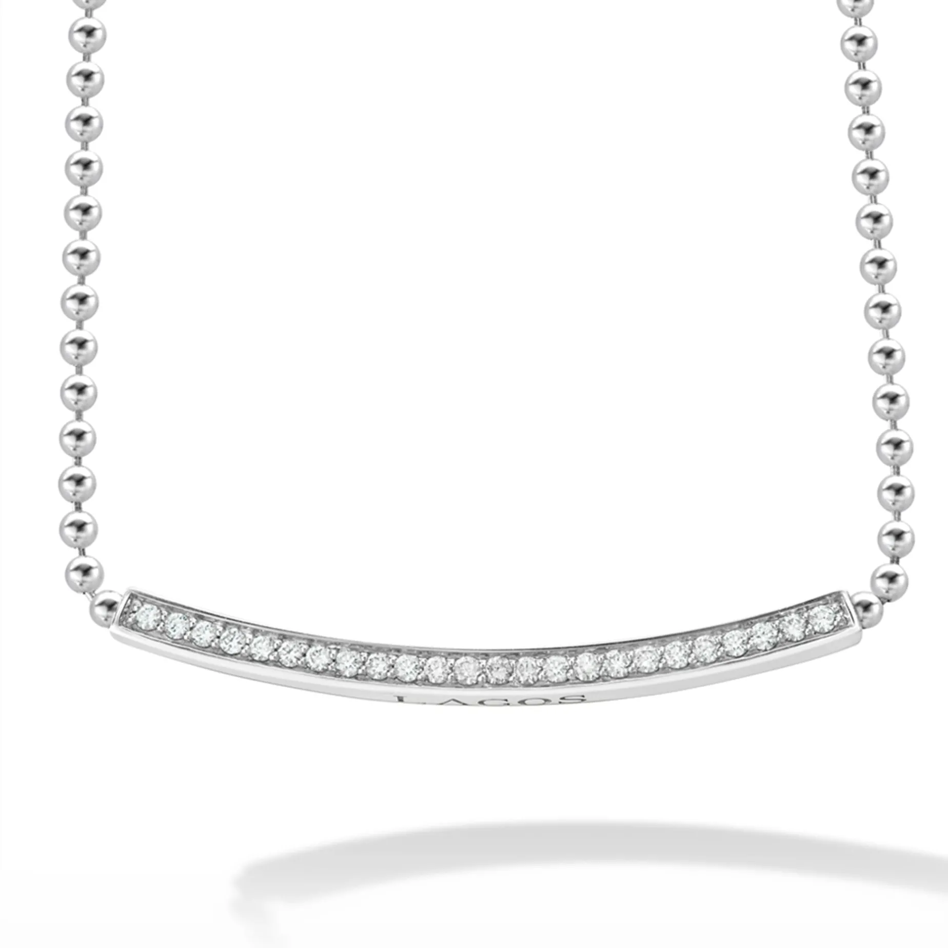 Large Station Diamond Beaded Necklace