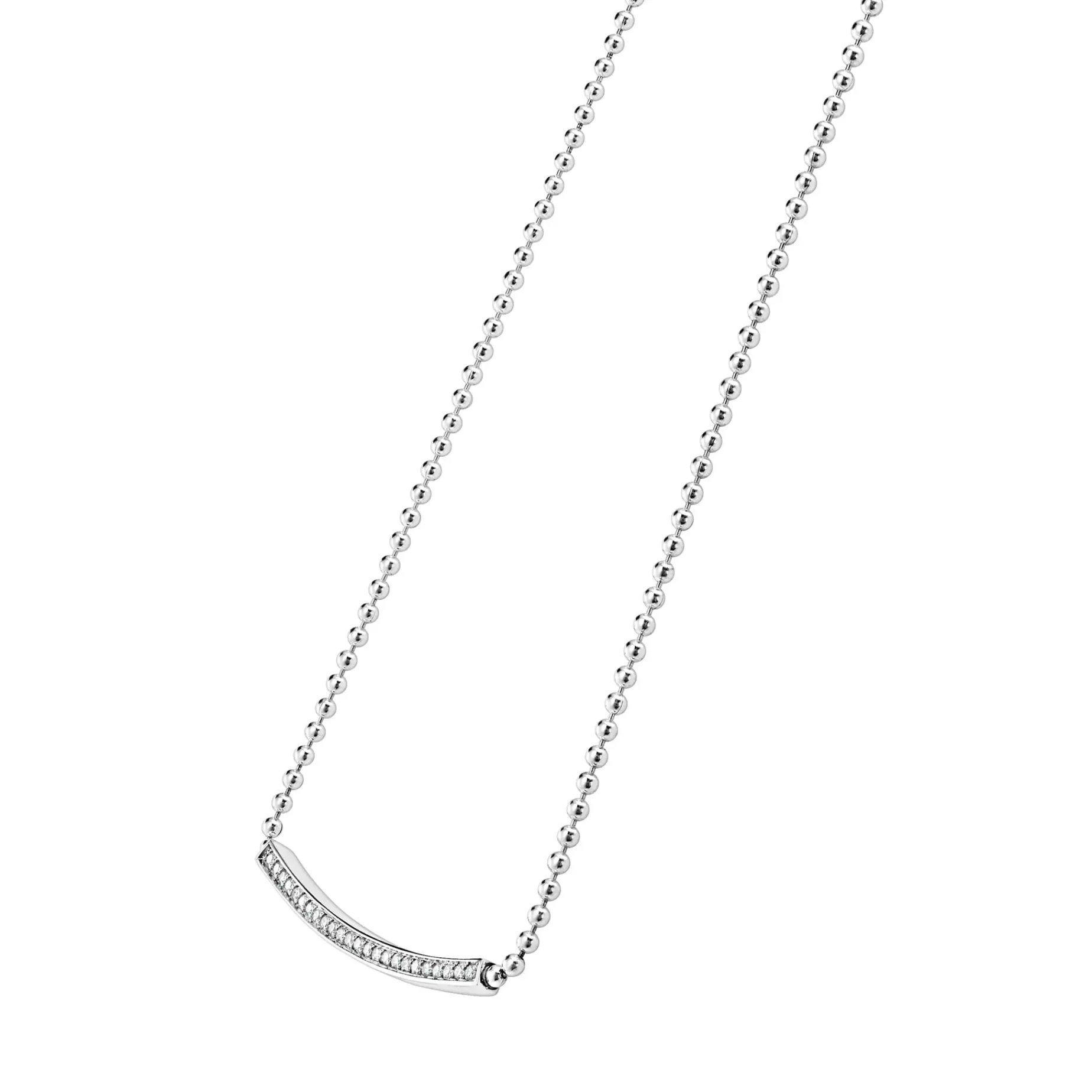 Large Station Diamond Beaded Necklace