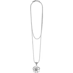 Large Sterling Silver Pendant Necklace