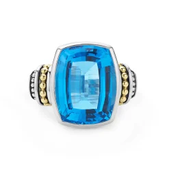 Large Swiss Blue Topaz Statement Ring