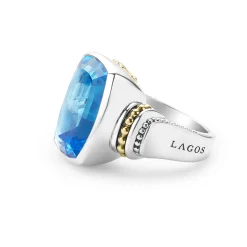 Large Swiss Blue Topaz Statement Ring