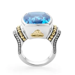 Large Swiss Blue Topaz Statement Ring