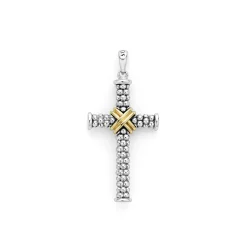 Large Two-Tone Cross Amulet