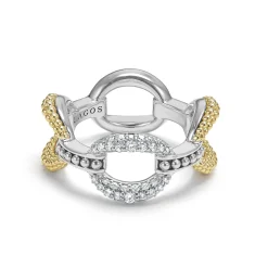 Large Two-Tone Eternity Diamond Ring