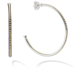 Large Two-Tone Hoop Earrings