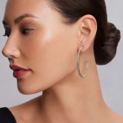 Large Two-Tone Hoop Earrings
