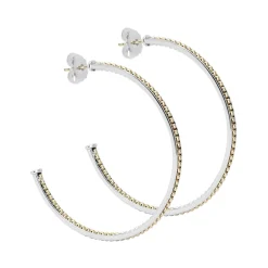 Large Two-Tone Hoop Earrings