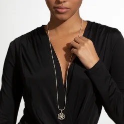 Large Two-Tone Pendant Necklace