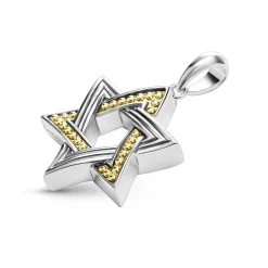 Large Two-Tone Star of David Amulet