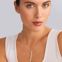 Large Wave Diamond Pendant Necklace