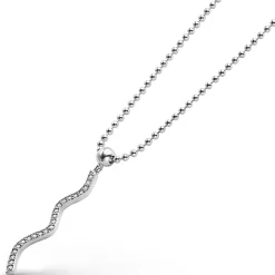 Large Wave Diamond Pendant Necklace