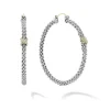 Large X Diamond Caviar Hoop Earrings