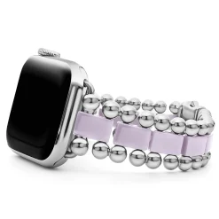 Lilac Ceramic and Stainless Steel Watch Bracelet-38-45mm