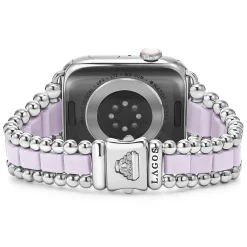 Lilac Ceramic and Stainless Steel Watch Bracelet-42-49mm