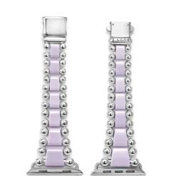 Lilac Ceramic and Stainless Steel Watch Bracelet-42-49mm
