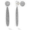 Long Caviar Beaded Front-Back Drop Earrings