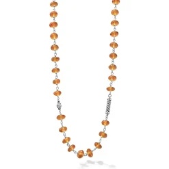 Long Citrine Beaded Necklace