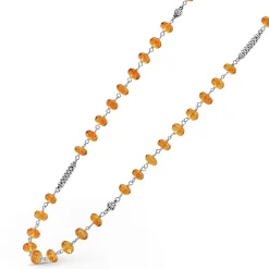 Long Citrine Beaded Necklace