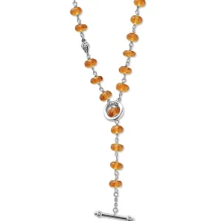 Long Citrine Beaded Necklace