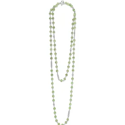 Long Peridot Beaded Necklace