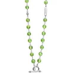Long Peridot Beaded Necklace