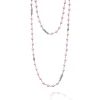 Long Pink Ceramic Beaded Necklace