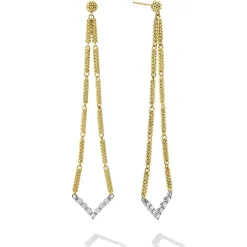 Long Superfine Diamond Drop Earrings