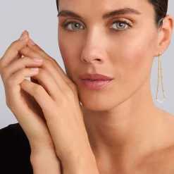 Long Superfine Diamond Drop Earrings