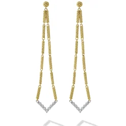 Long Superfine Diamond Drop Earrings