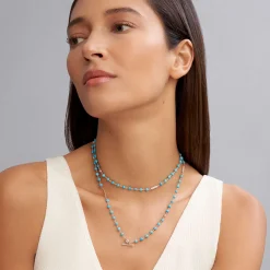 Long Turquoise Beaded Necklace