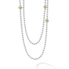 Long Two-Tone Caviar Beaded Necklace
