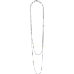 Long Two-Tone Caviar Beaded Necklace